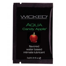 Лубрикант с ароматом сахарного яблока WICKED AQUA Candy Apple - 3 мл.