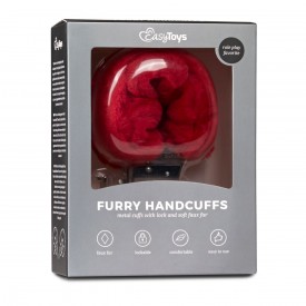 Наручники с красным мехом Furry Handcuffs