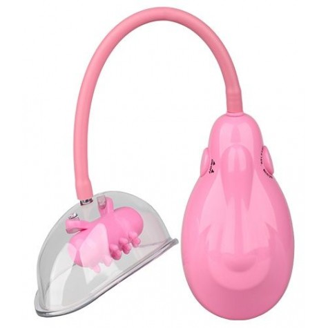 Розовый вакуумный вибромассажер VIBRATING VAGINA PUMP