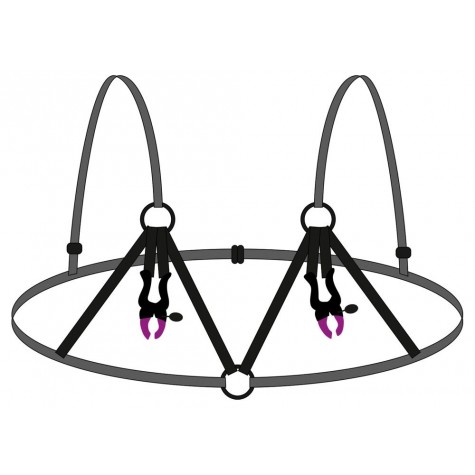 Декоративный бюстгальтер с зажимами на соски Bra with silicone nipple clamps