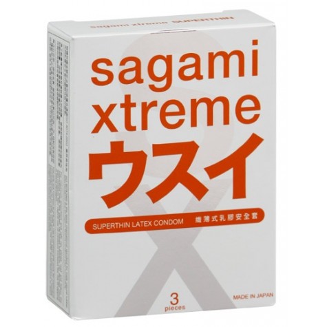 Ультратонкие презервативы Sagami Xtreme SUPERTHIN - 3 шт.