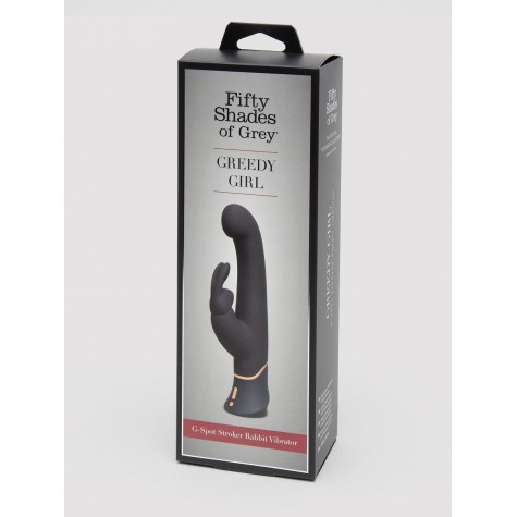 Фиолетовый вибратор-кролик Greedy Girl G-Spot Stroker Rabbit Vibrator - 24,1 см.