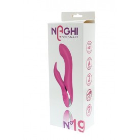 Розовый вибратор NAGHI NO.19 RECHARGEABLE DUO VIBRATOR со стимулятором клитора